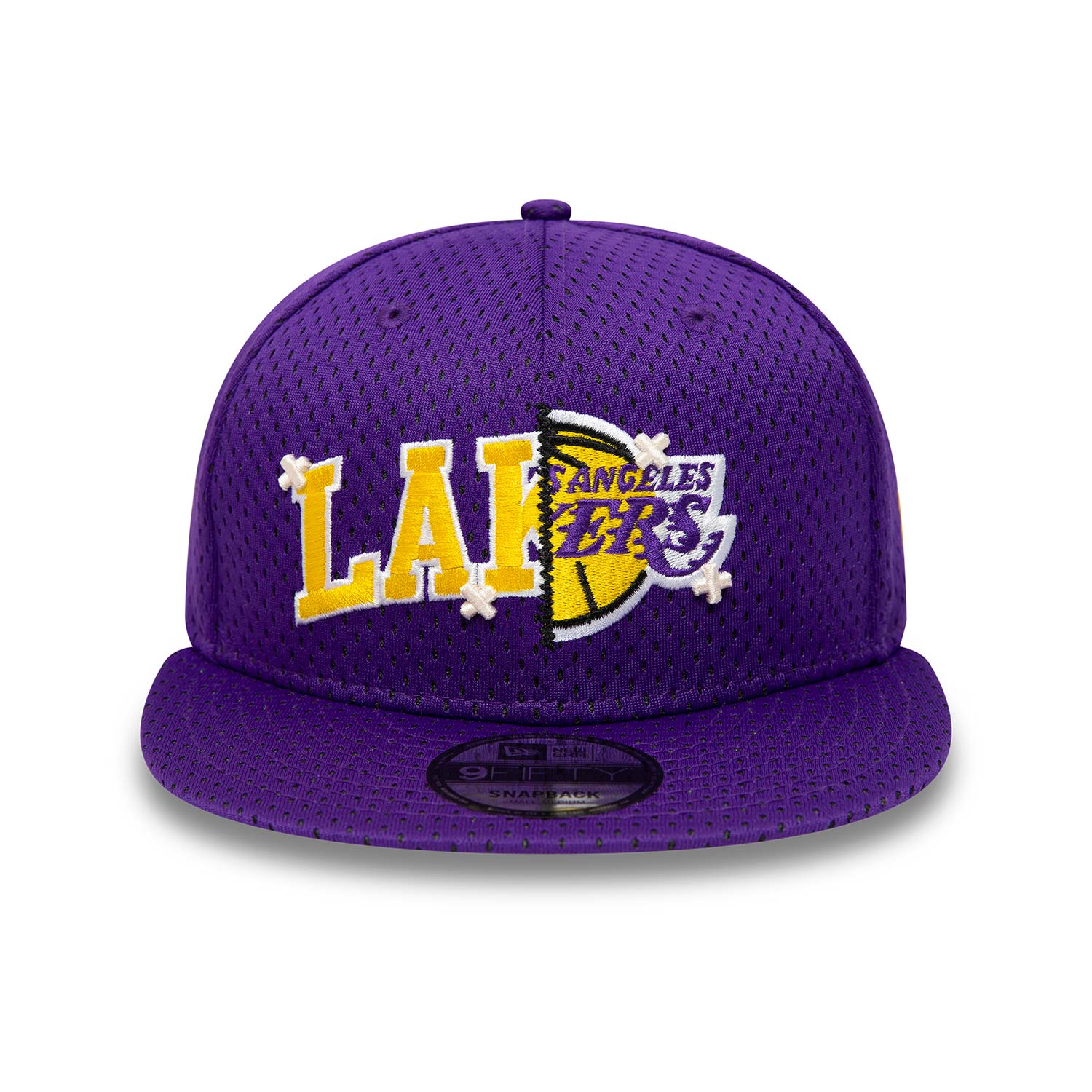 LA Lakers Half Stitch Purple 9FIFTY Snapback Cap