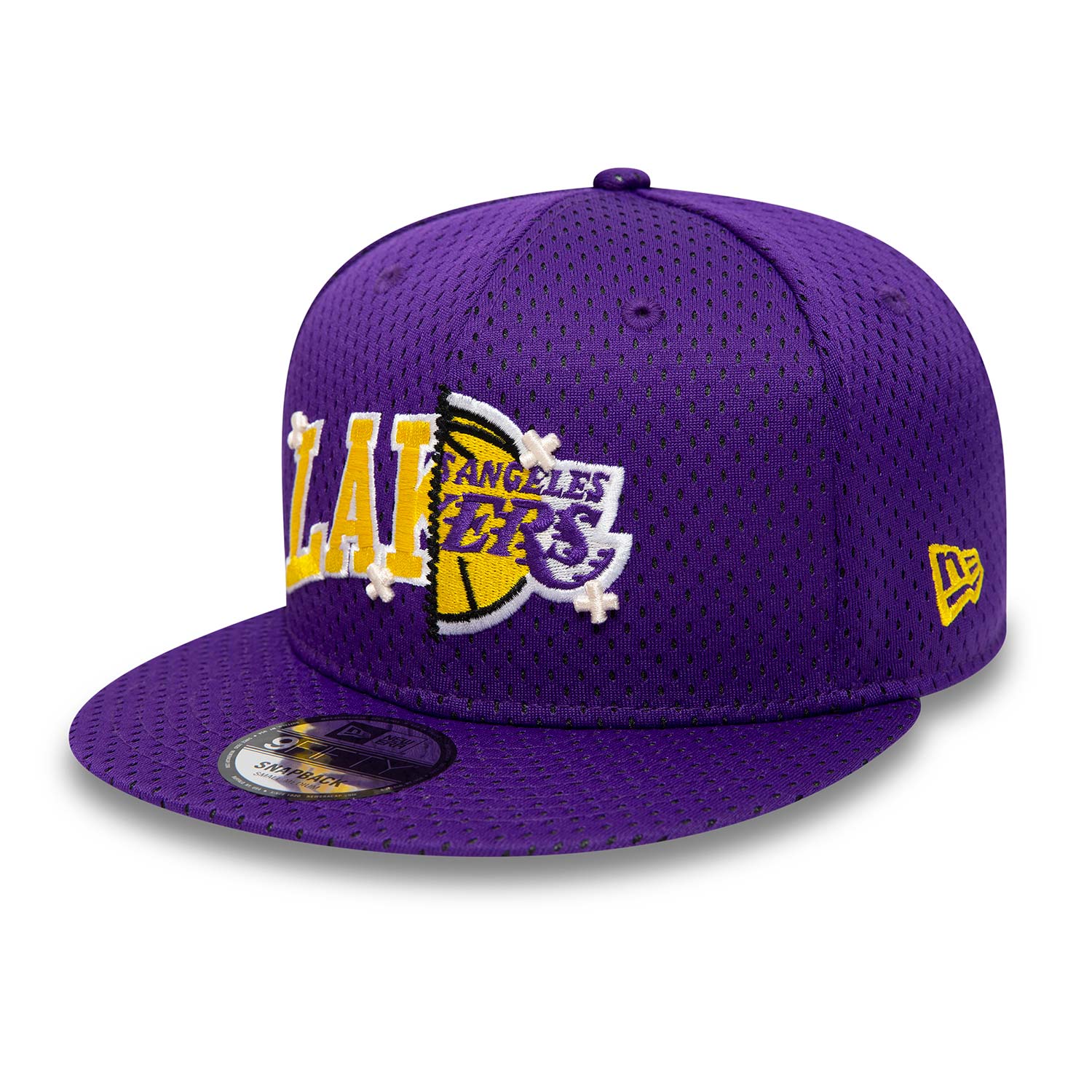 LA Lakers Half Stitch Purple 9FIFTY Snapback Cap