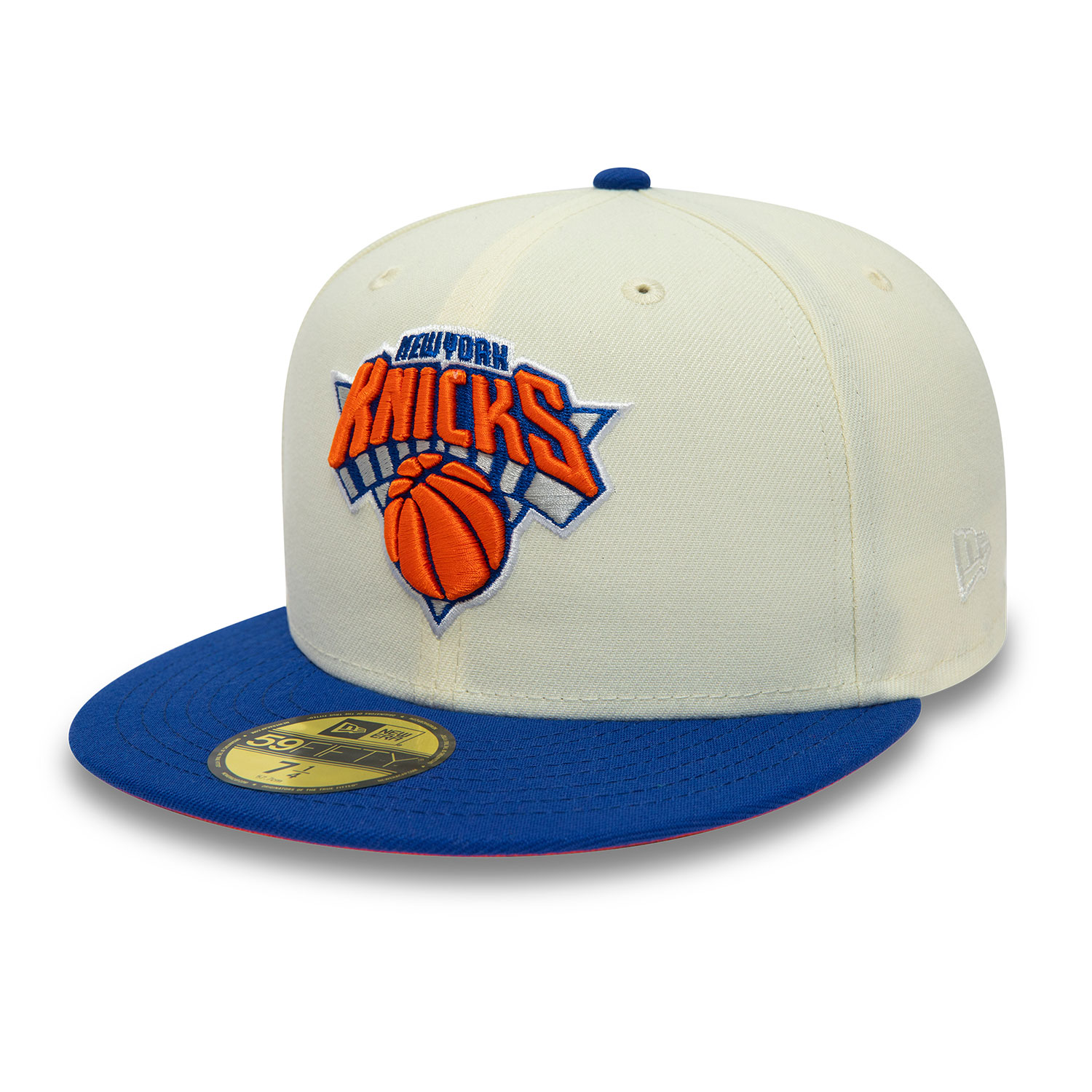 Weiße New York Knicks Chrome 59FIFTY Fitted Cap