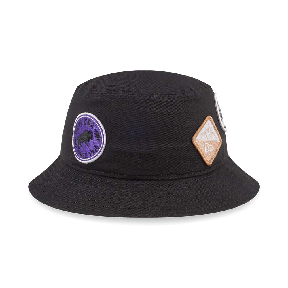 New Era Multi Patch Black Bucket Hat