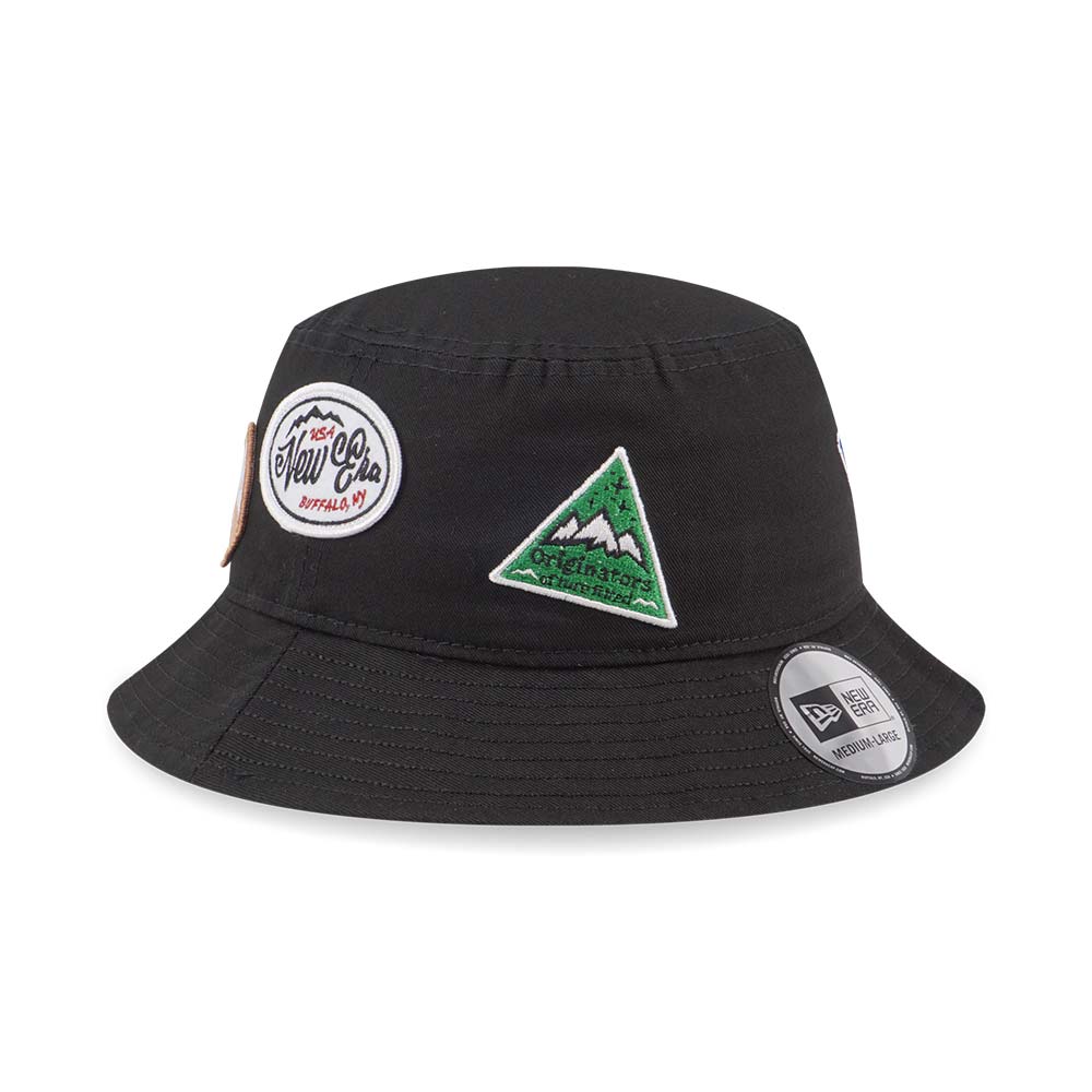 New Era Multi Patch Black Bucket Hat
