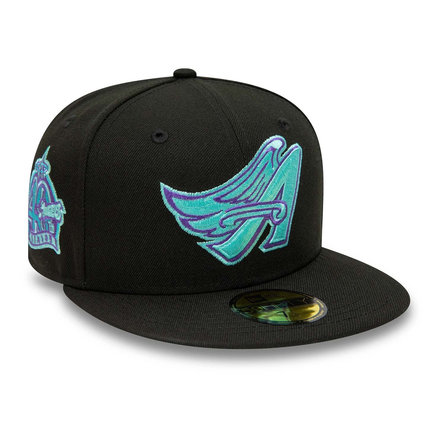 Cappellino 59FIFTY Fitted Anahiem Angels Tint Nero e azzurro
