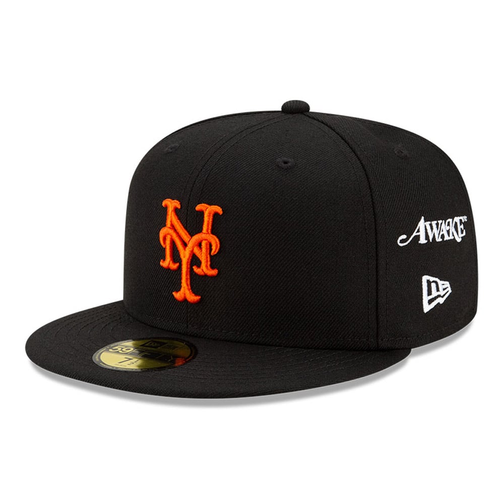 Official New Era New York Mets MLB Awake Black 59FIFTY Fitted Cap B857_281