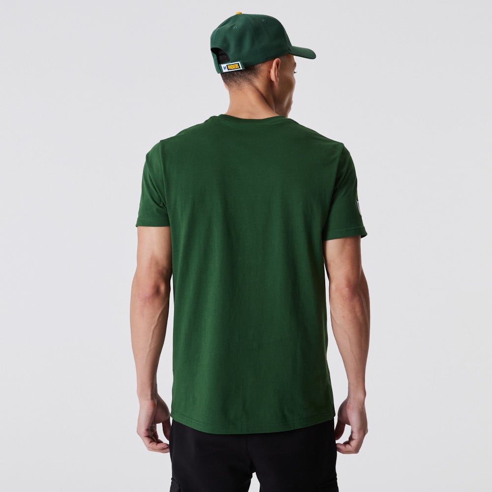 Green Bay Packers NFL Team Wordmark T-Shirt Verde Scuro