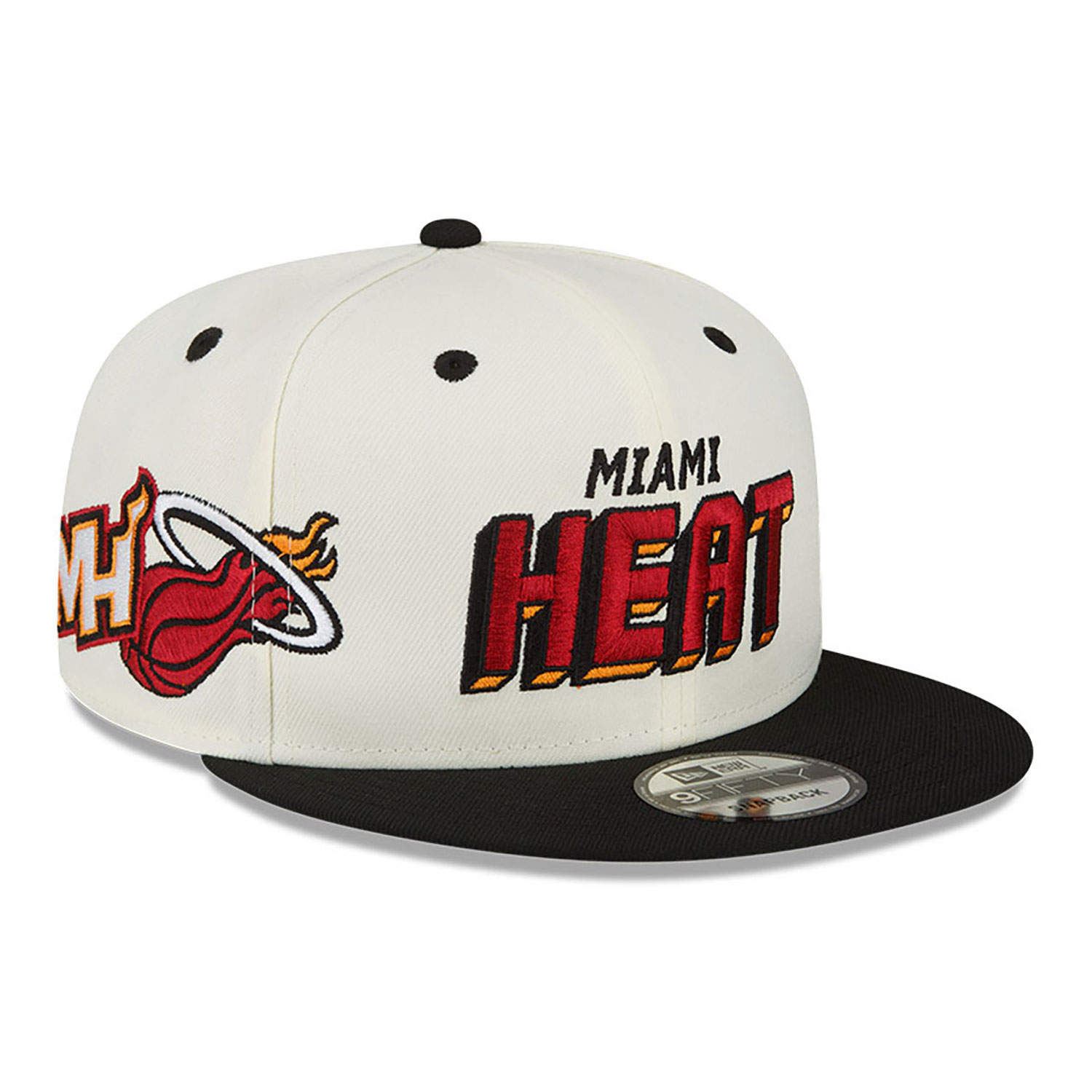 Weiße Miami Heat Awake 9FIFTY Snapback Cap