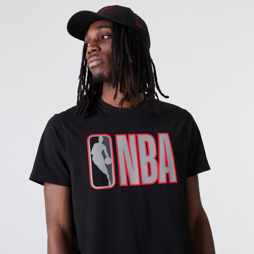 Schwarzes NBA Logo Outline T-Shirt