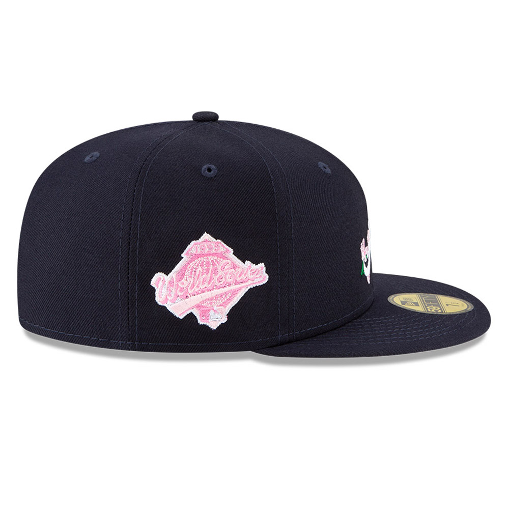 Atlanta Braves MLB Side Patch Bloom Navy 59FIFTY Fitted Cap