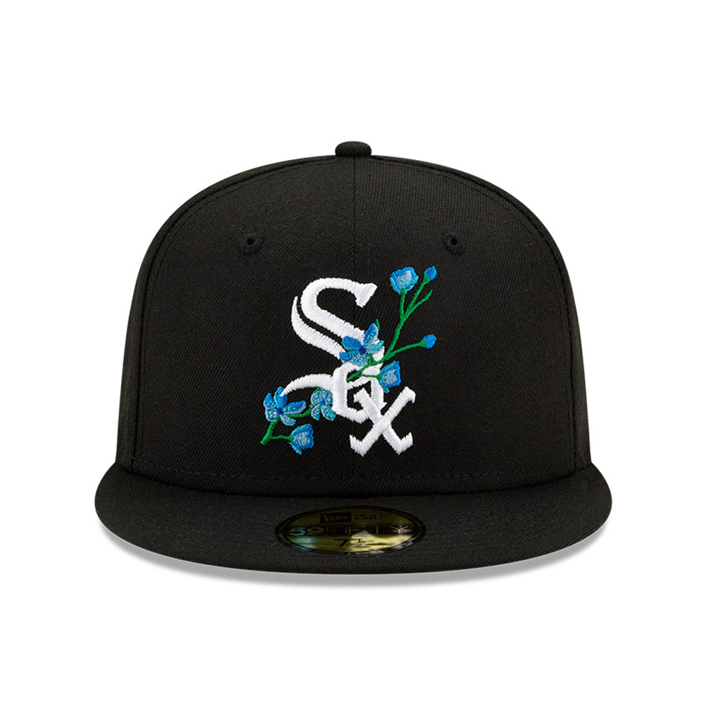 Chicago White Sox MLB Side Patch Bloom Black 59FIFTY Fitted Cap