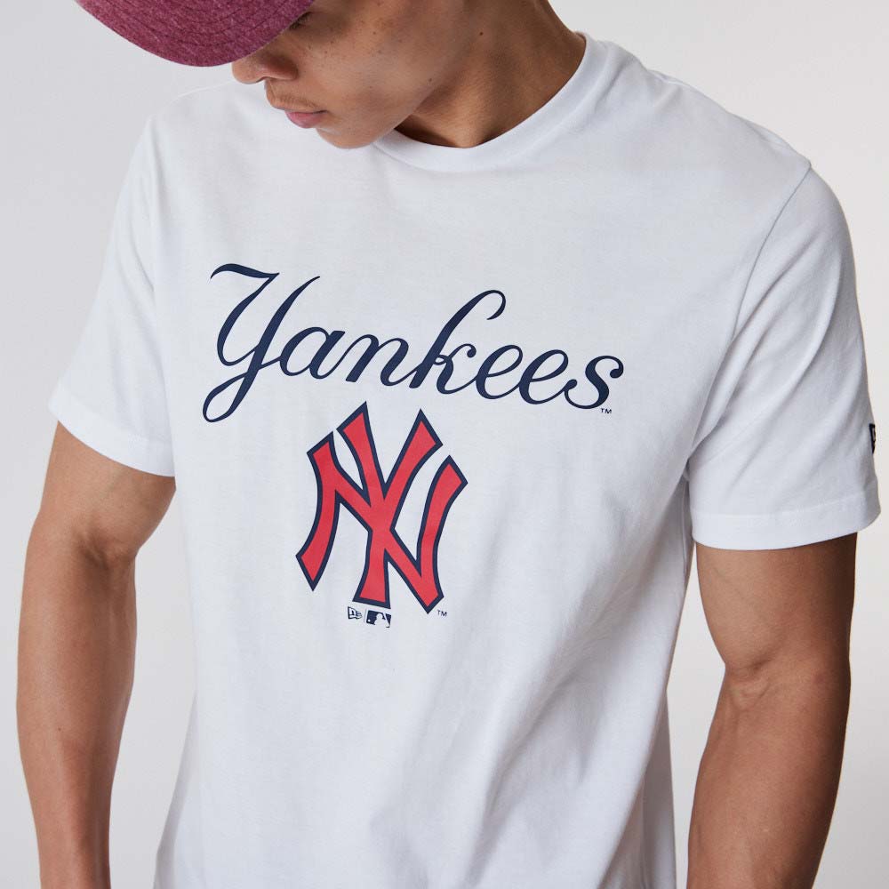 New York Yankees Script White T-Shirt