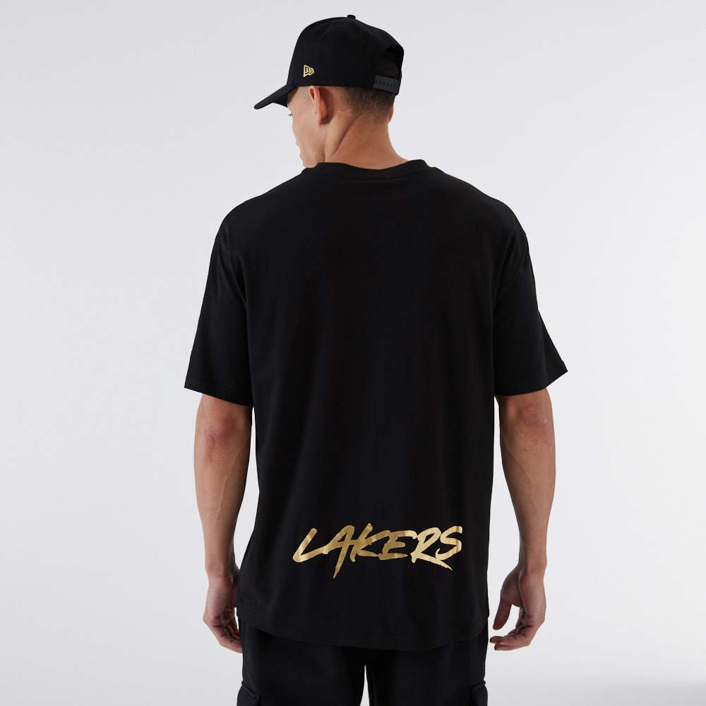LA Lakers NBA Metallic Black T-Shirt