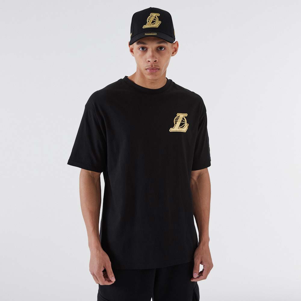 LA Lakers NBA Metallic Black T-Shirt