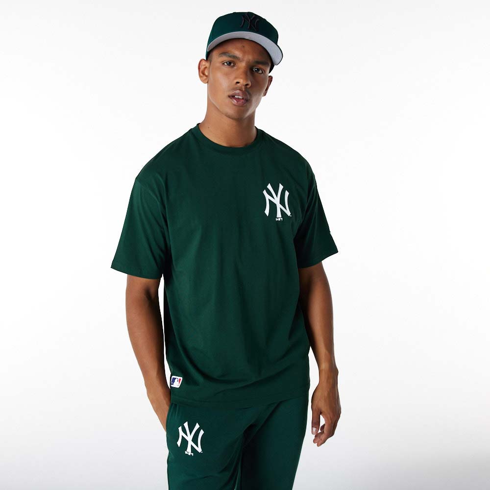 T-Shirt Oversize New York Yankees Essentials Verde Scuro