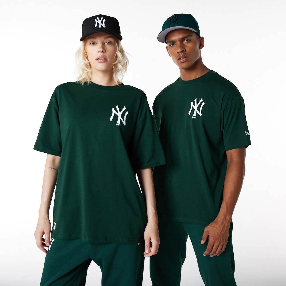 T-Shirt Oversize New York Yankees Essentials Verde Scuro