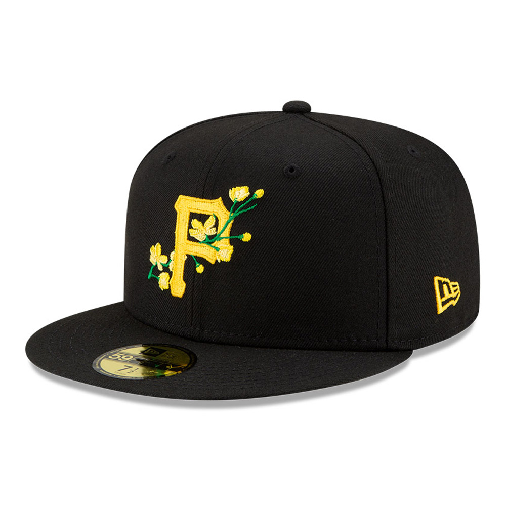 Pittsburgh Pirates MLB Side Patch Bloom Noir 59FIFTY Casquette ajustée
