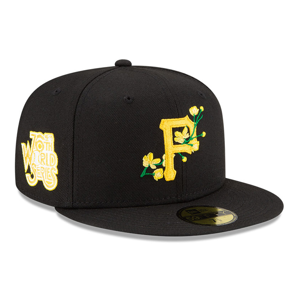 Pittsburgh Pirates MLB Side Patch Bloom Black 59FIFTY Fitted Cap