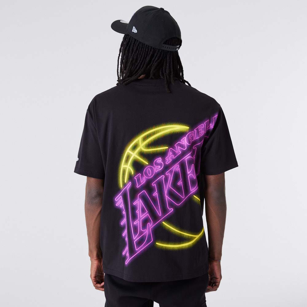 LA Lakers Neon Oversized Black T-Shirt