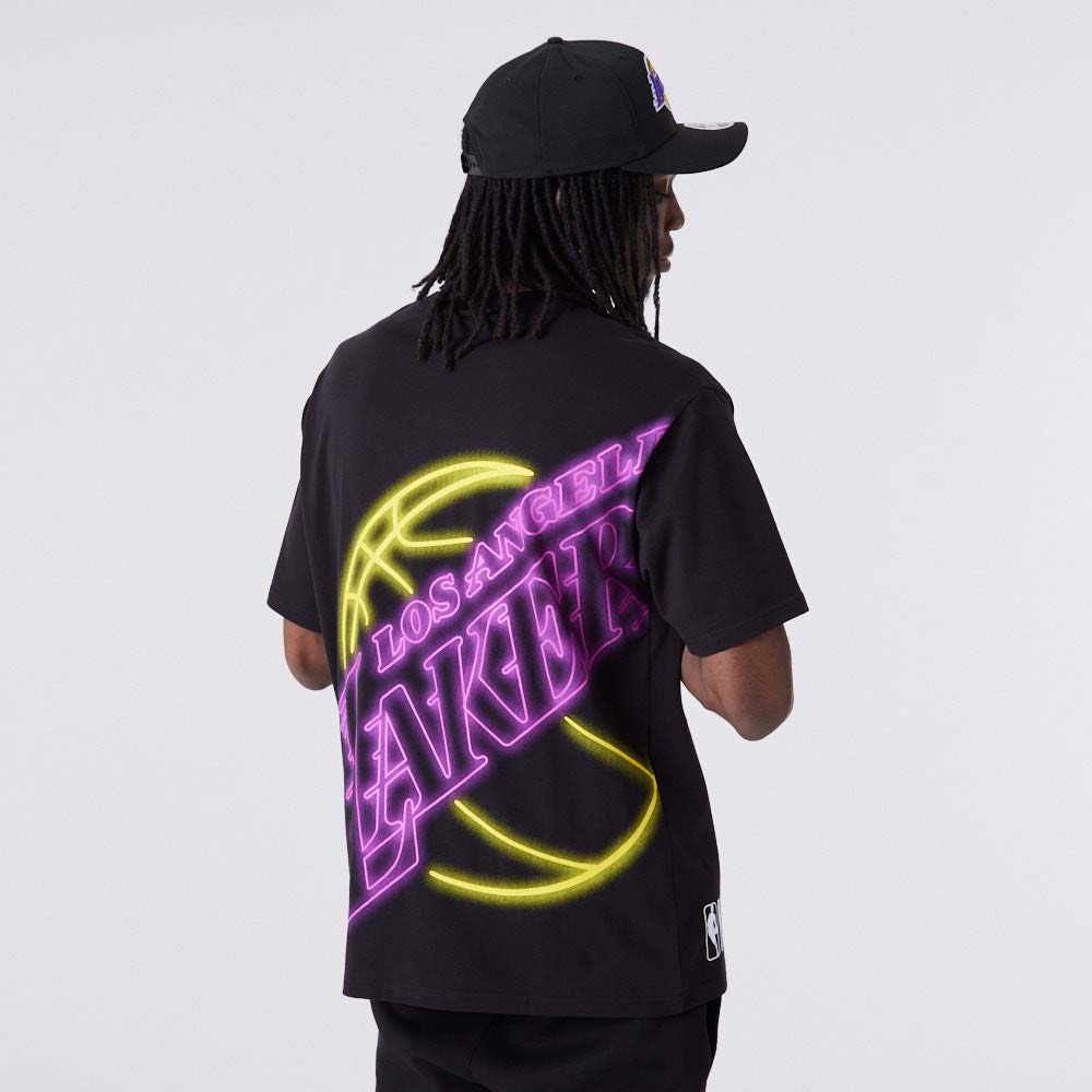 LA Lakers Neon Oversized Black T-Shirt