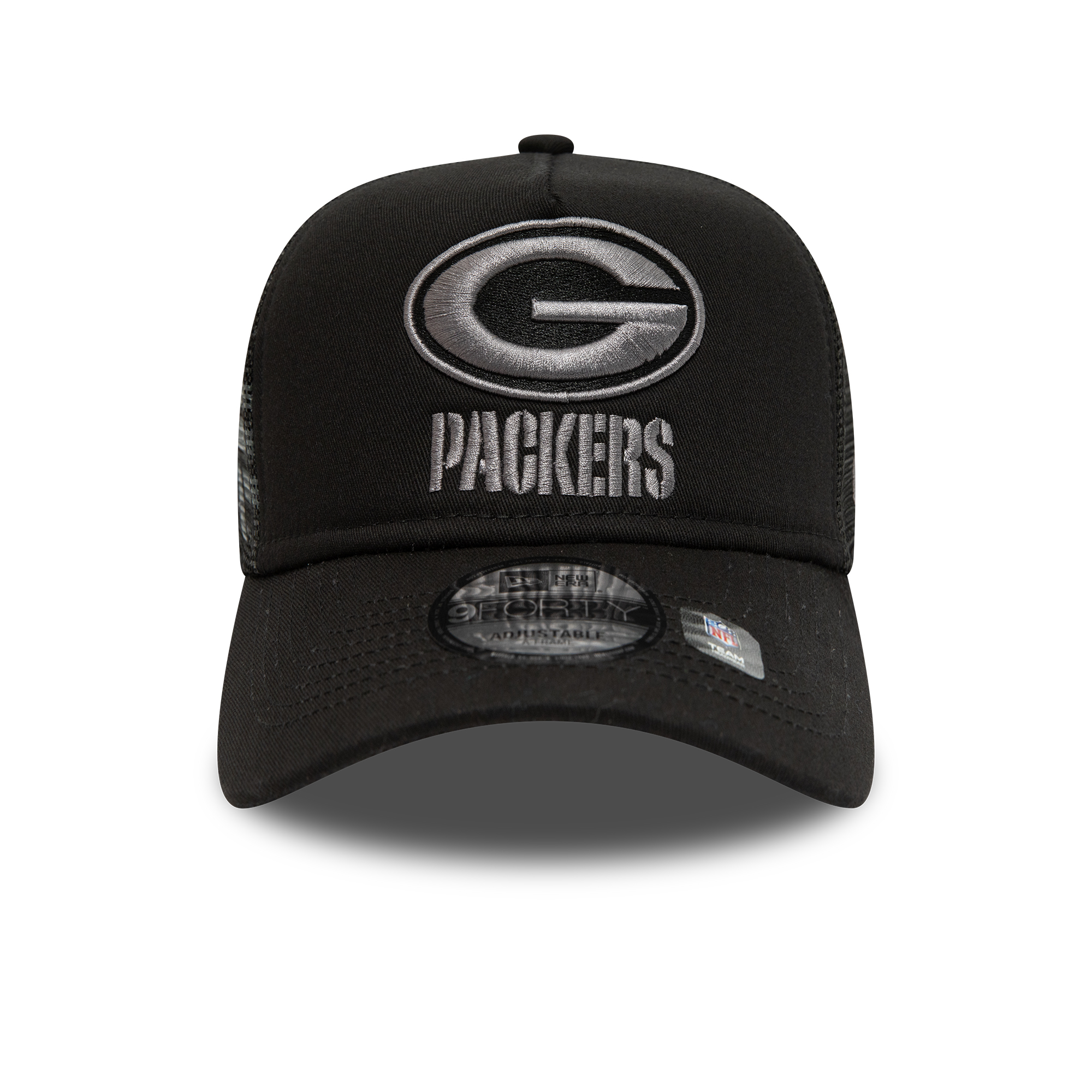 Green Bay Packers x Alpha Industries Black A-Frame Trucker Cap