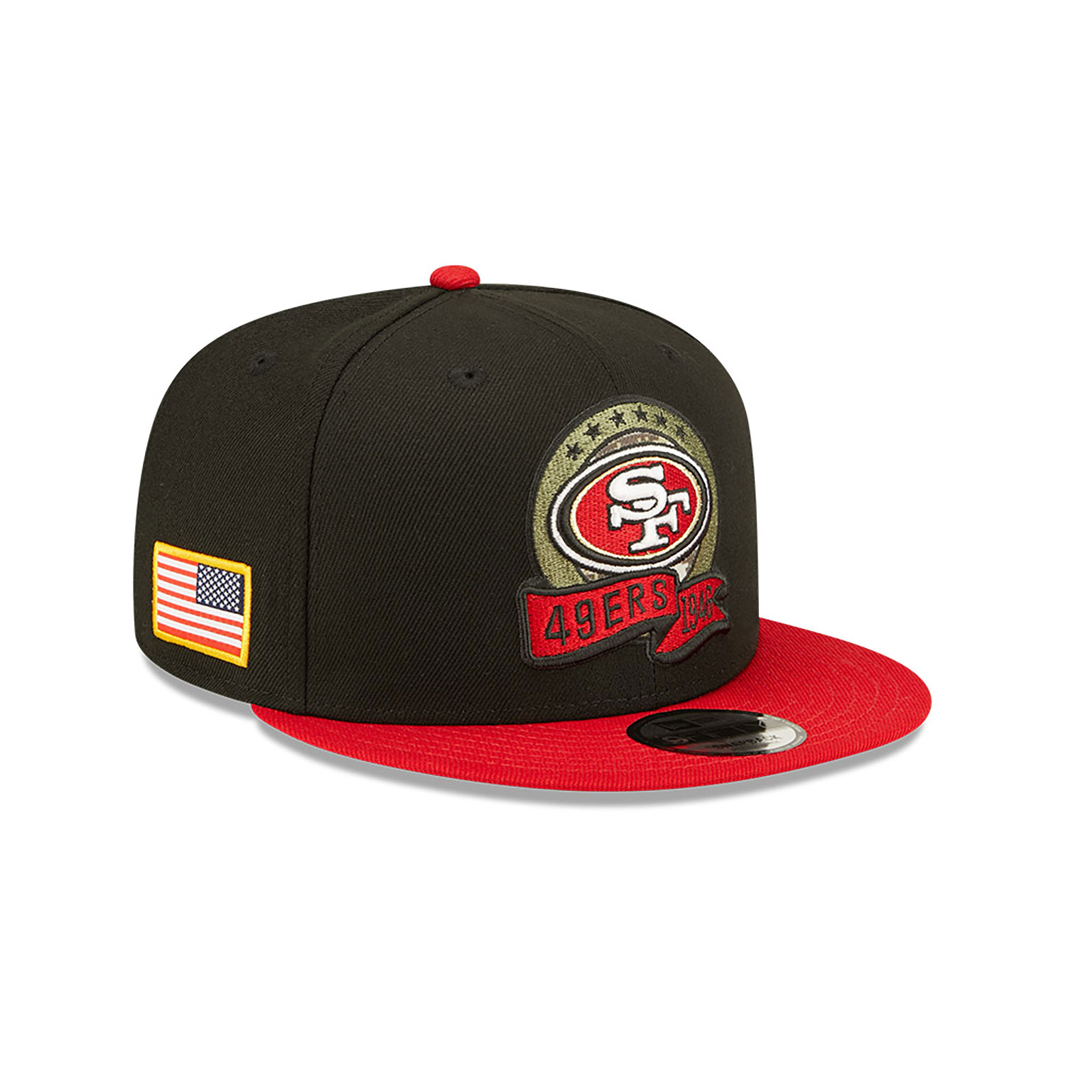San Francisco 49ers NFL Salute to Service Black 9FIFTY Snapback Cap