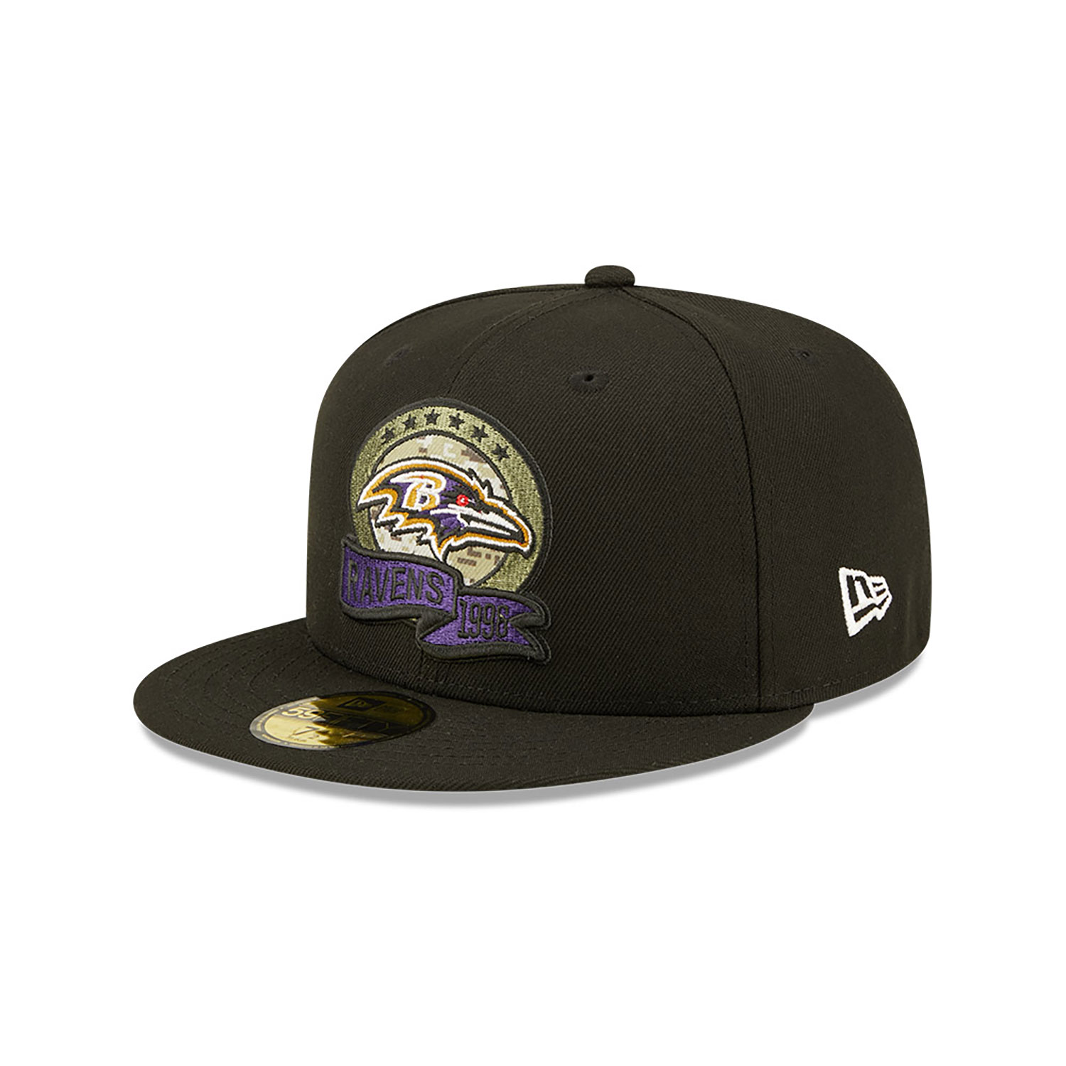 Cappellino 59FIFTY Fitted Baltimore Ravens NFL Salute to Service Nero