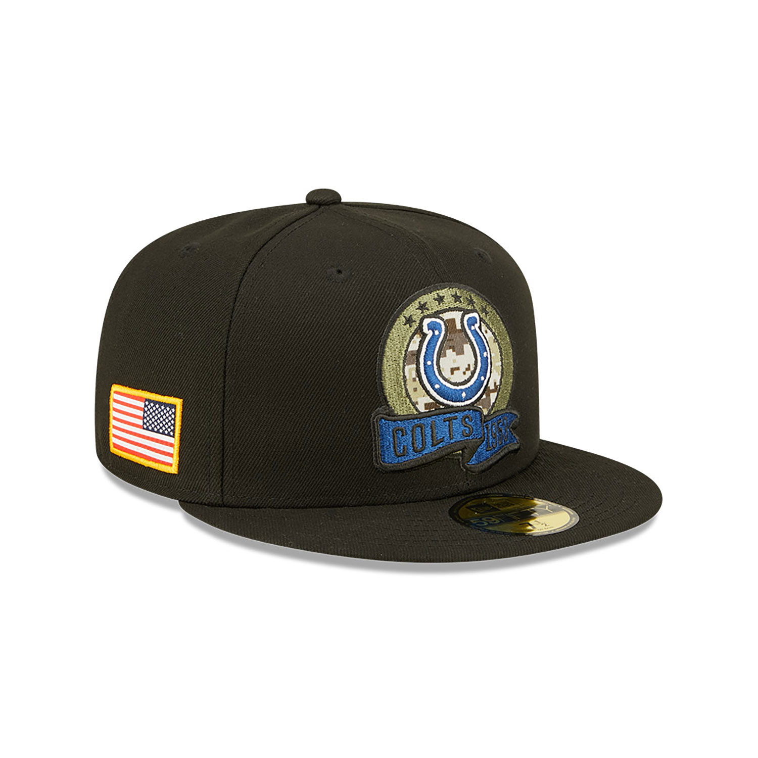 Official New Era NFL Salute To Service Indianapolis Colts Black 59FIFTY  Fitted Cap B9001_313 B9001_313