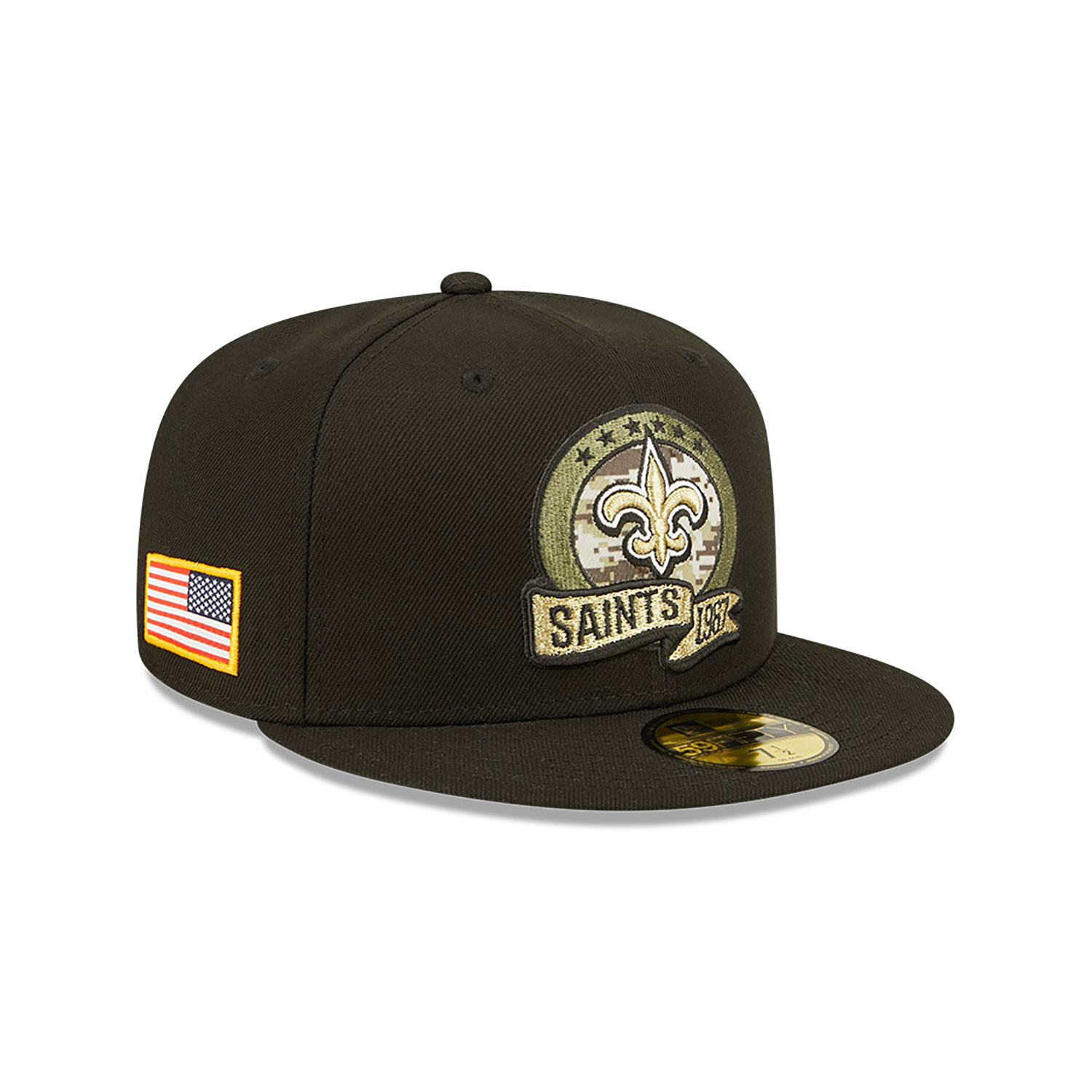 New Orleans Saints NFL Salute to Service Black 59FIFTY Fitted Cap