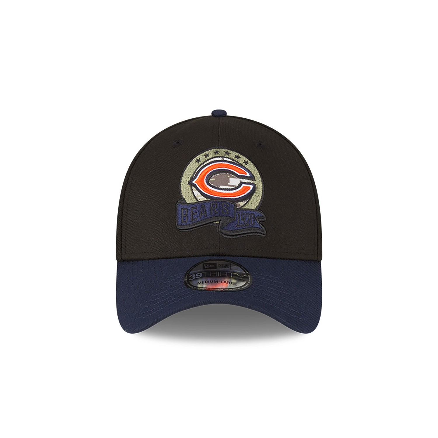 Chicago Bears NFL Salute to Service Black 39THIRTY Stretch Fit Cap