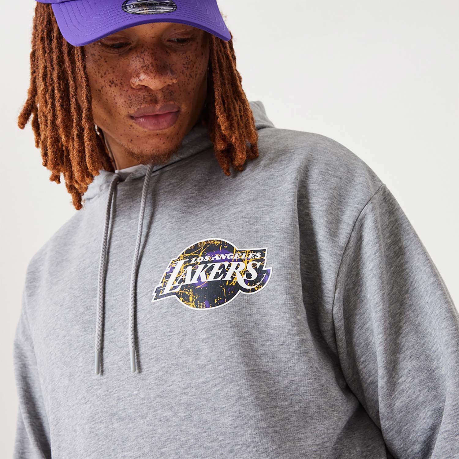 Hoodies and sweatshirts New Era Official Sweatshirt LA Lakers NBA Infill  Team Logo Grey