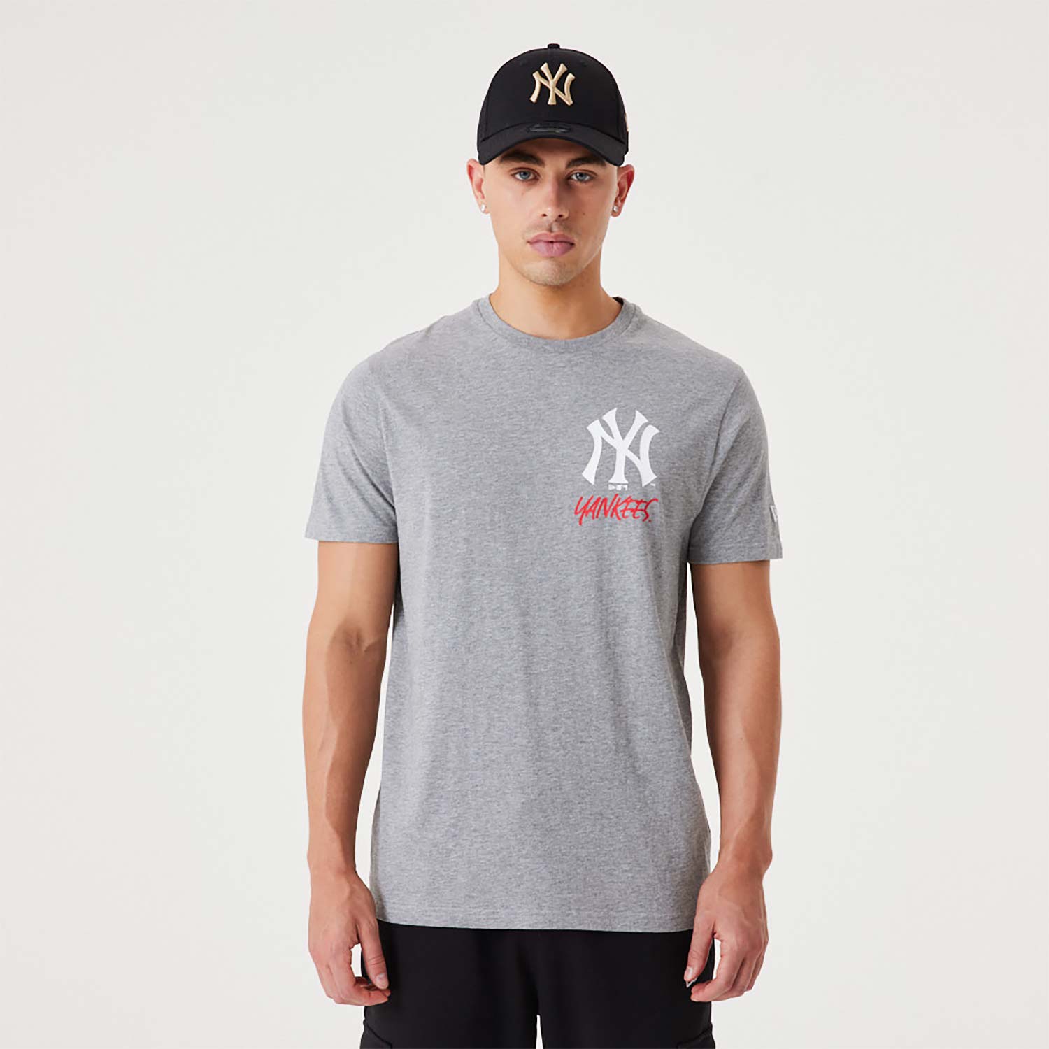 Official New Era MLB Team Logo Graphic New York Yankees Medium Grey Tee ...