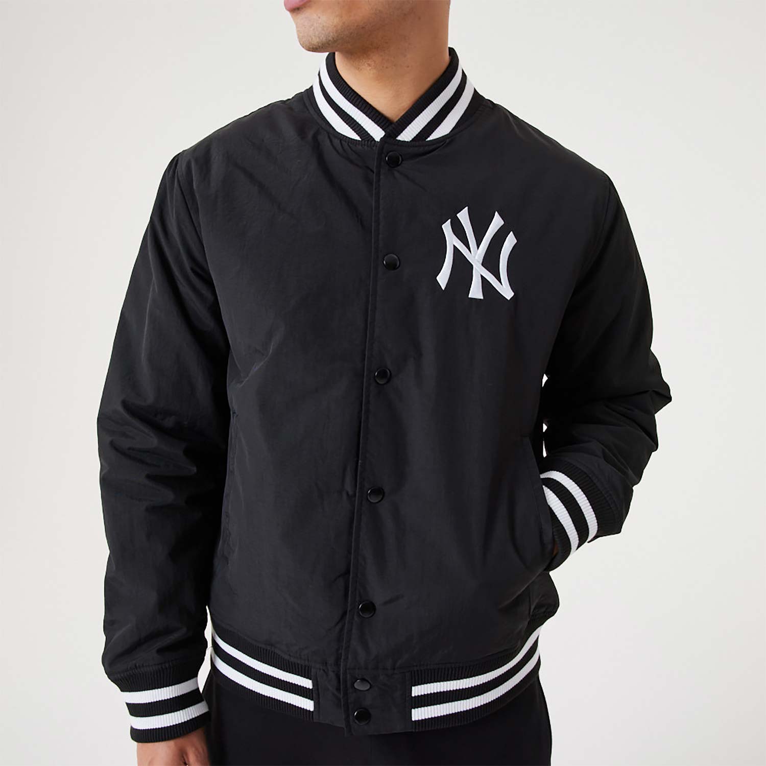 New York Yankees MLB Team Logo Black Bomber Jacket