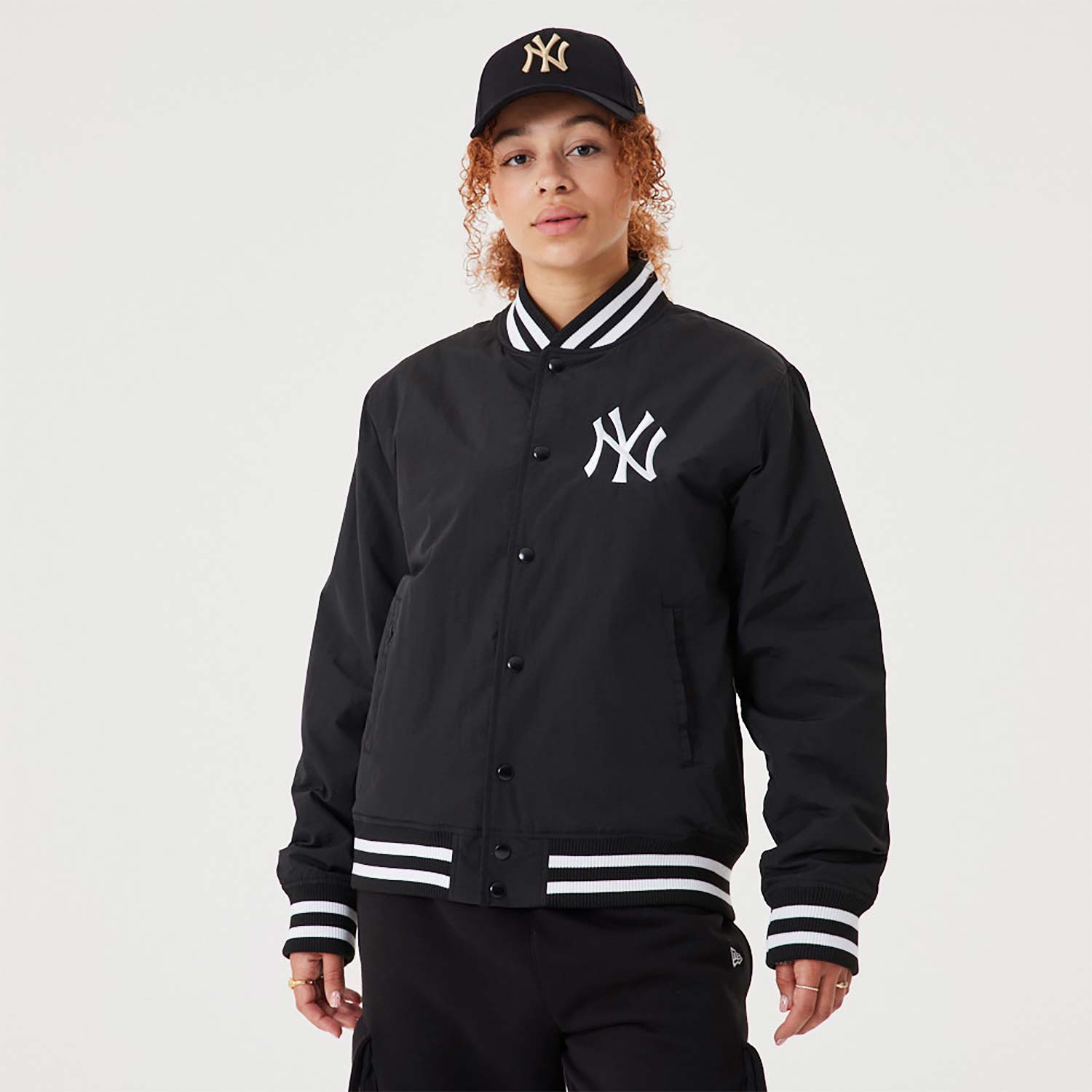 New York Yankees MLB Team Logo Black Bomber Jacket