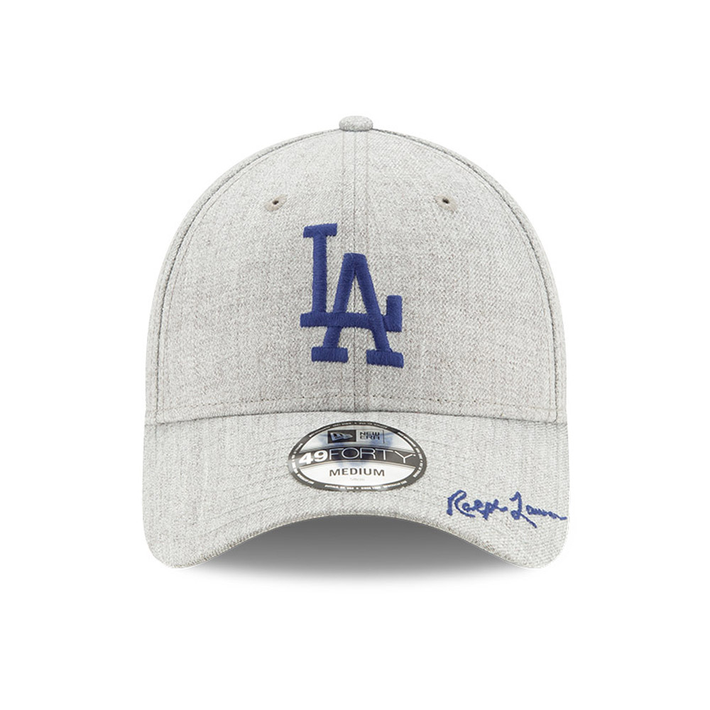 Official New Era LA Dodgers MLB x Ralph Lauren Polo Grey 49FORTY Fitted Cap  B919_263 B919_263