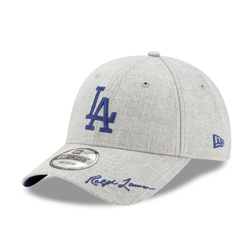 Official New Era LA Dodgers MLB x Ralph Lauren Polo Grey 49FORTY Fitted Cap  B919_263 B919_263