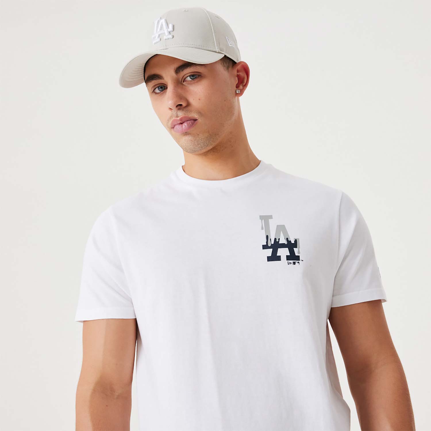 LA Dodgers MLB Drip Logo White T-Shirt