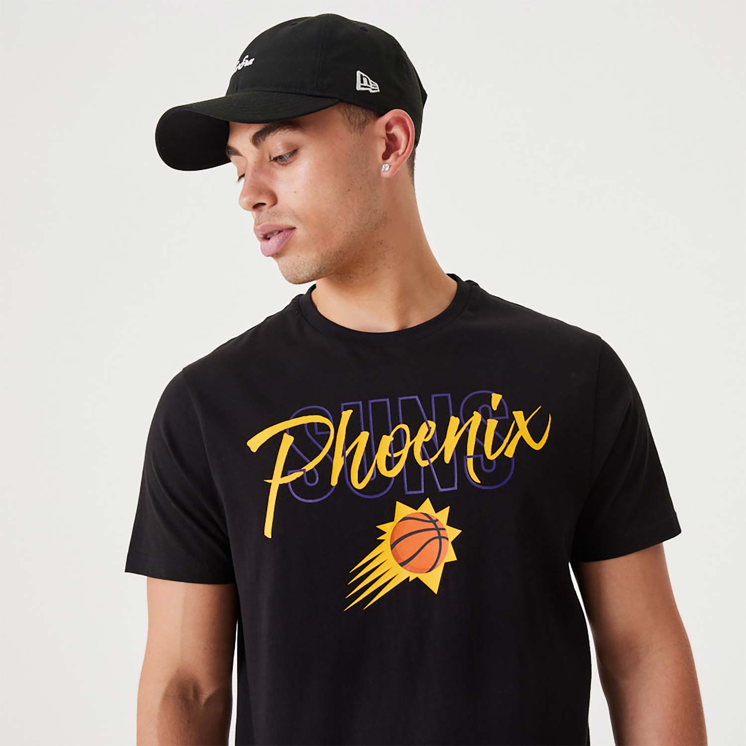 Official New Era NBA Script Phoenix Suns Black Tee B9214_526 B9214_526