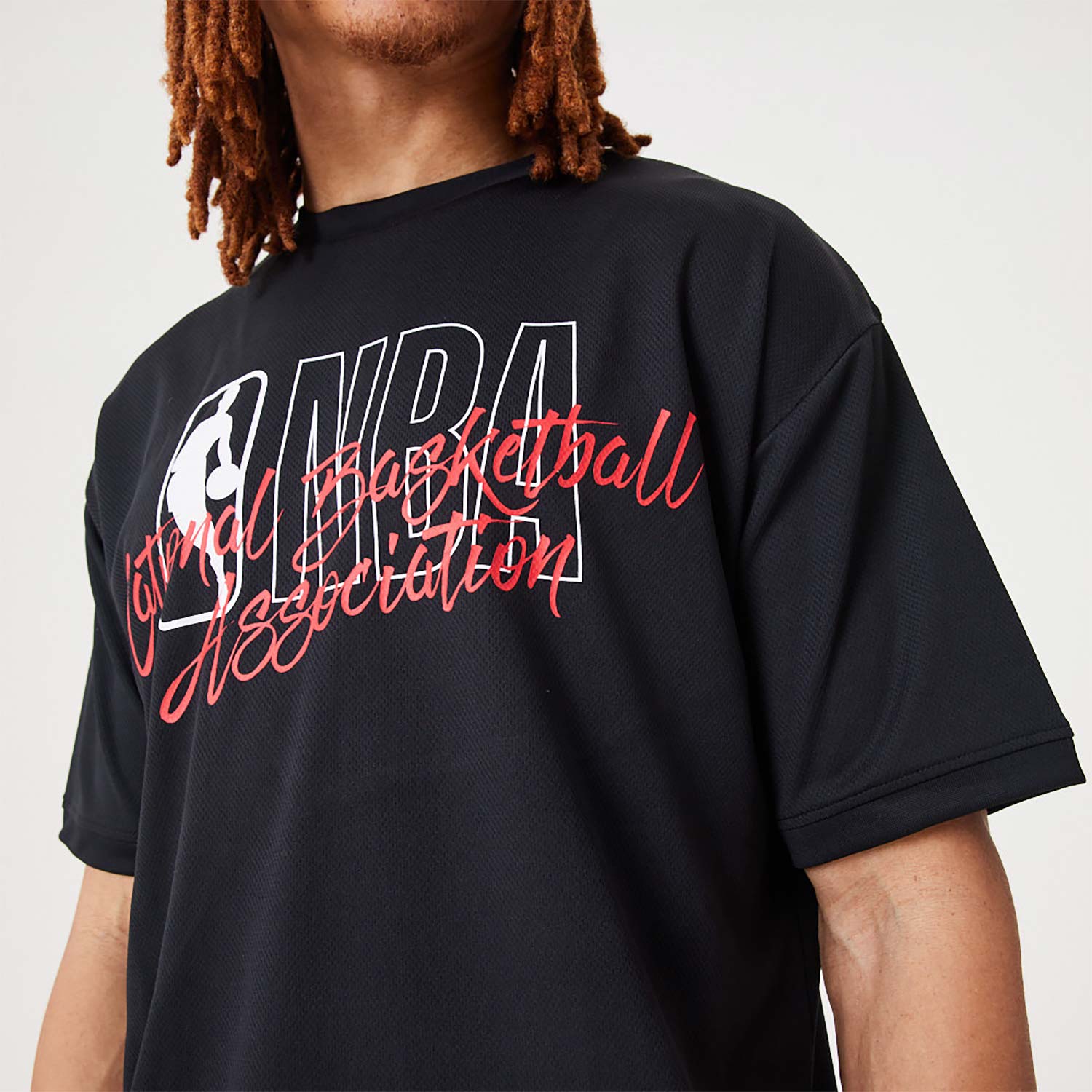 NBA Logo Script Black Oversized T-Shirt