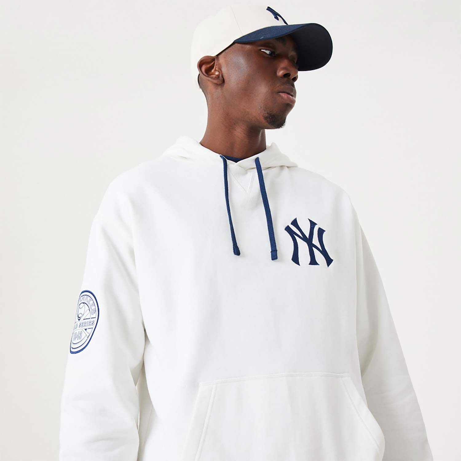 New York Yankees MLB Heritage Open White Oversized Hoodie