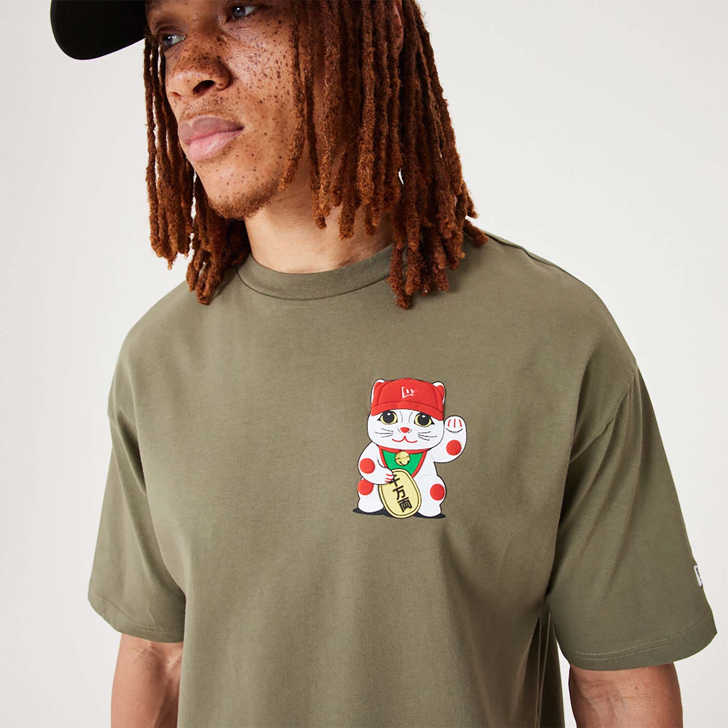 New Era Lucky Paws Character Medium Green Oversized T-Shirt