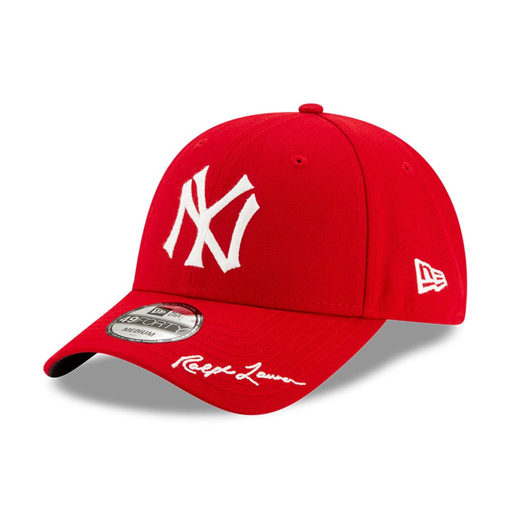 Official New Era New York Yankees MLB x Ralph Lauren Polo Scarlet 49FORTY  Fitted Cap B927_282 | New Era Cap Denmark