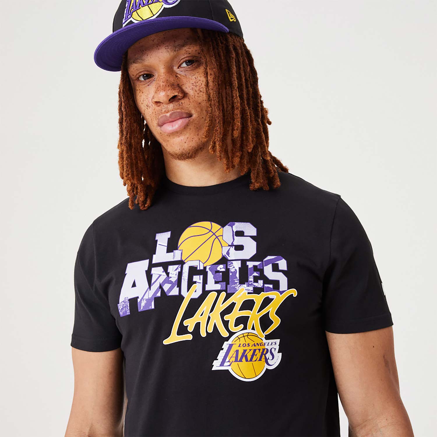 LA Lakers NBA Infill Graphic Black T-Shirt