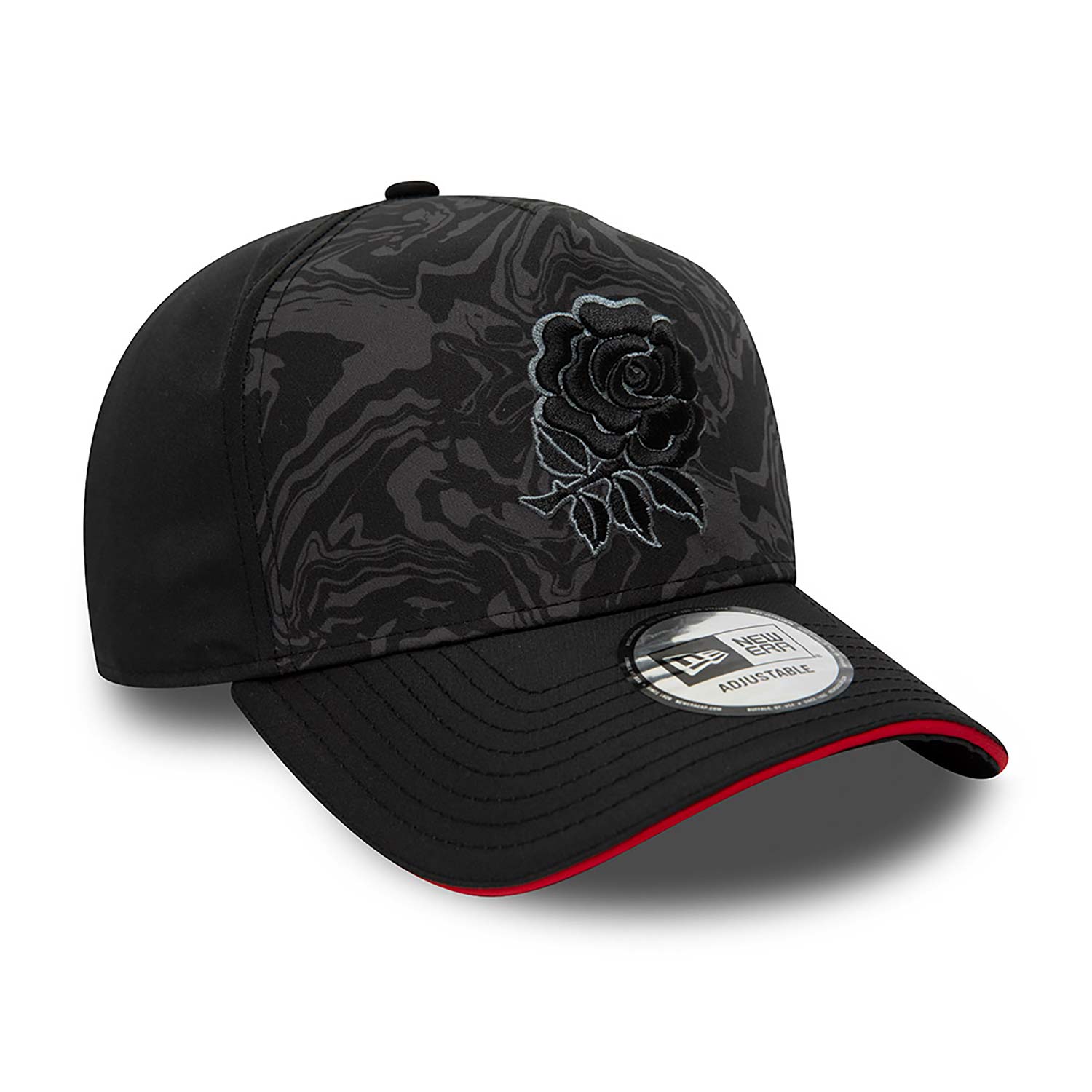 England Rugby All Over Print Black 9FORTY A-Frame Trucker Cap