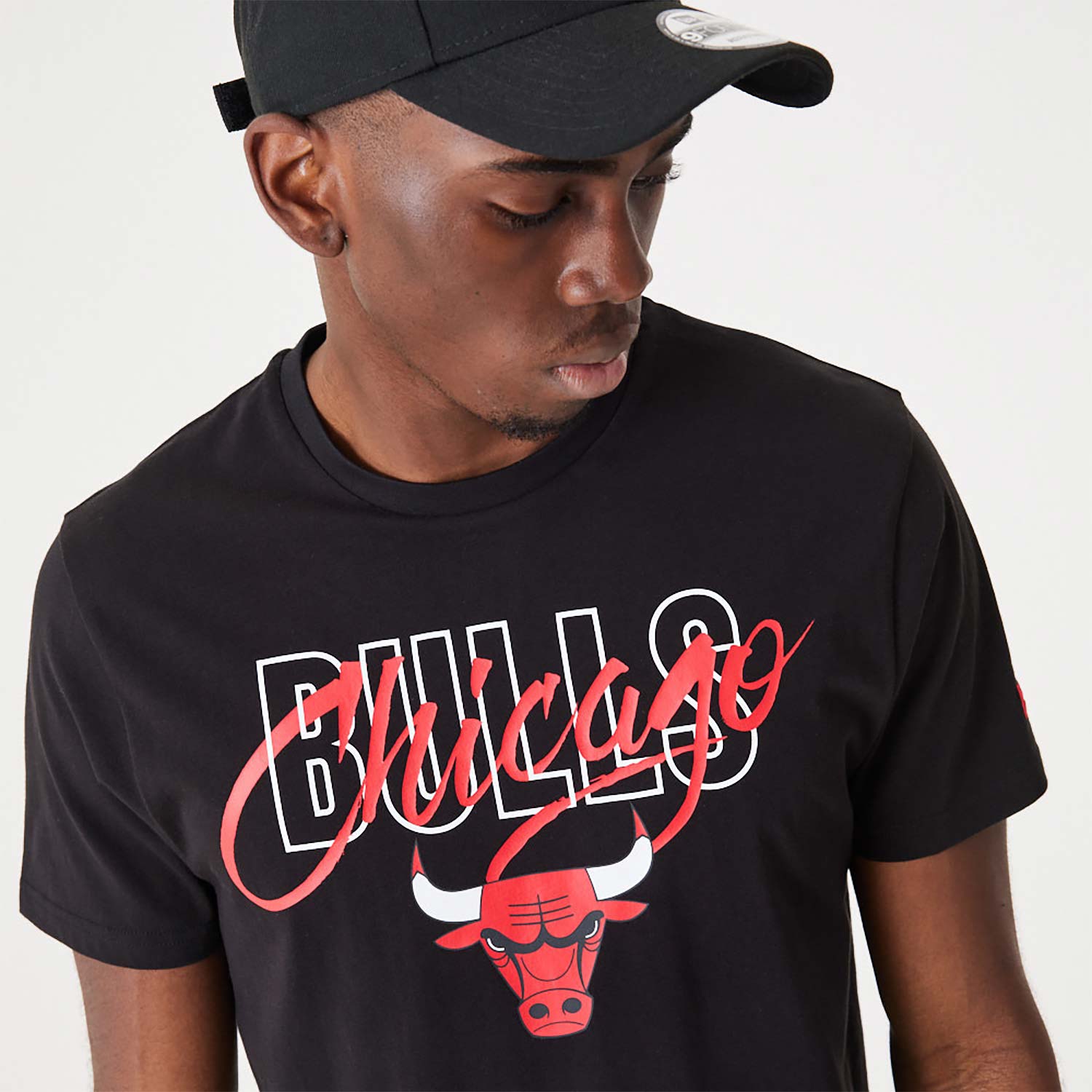 Chicago Bulls NBA Script Black T-Shirt