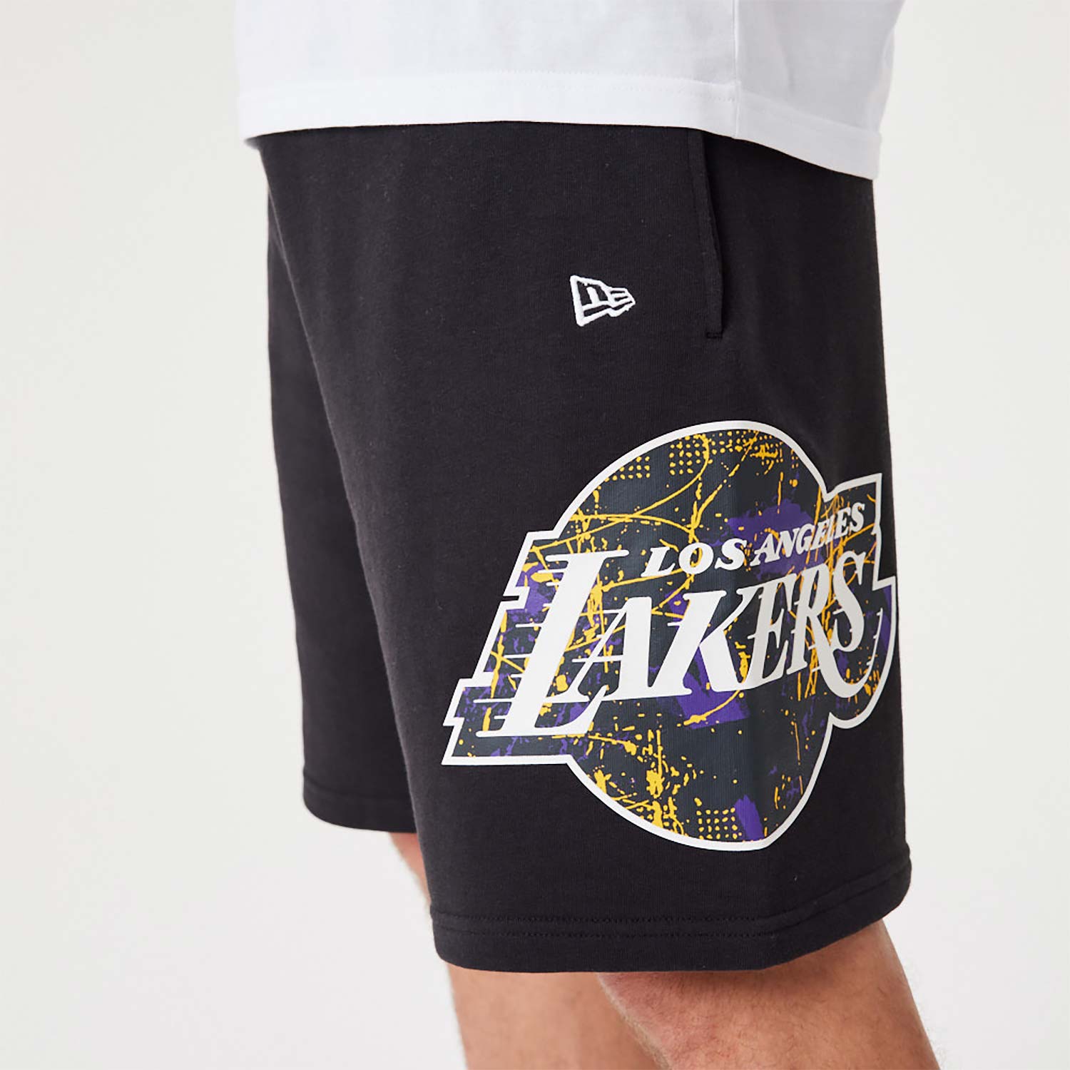 LA Lakers NBA Team Logo Black Shorts