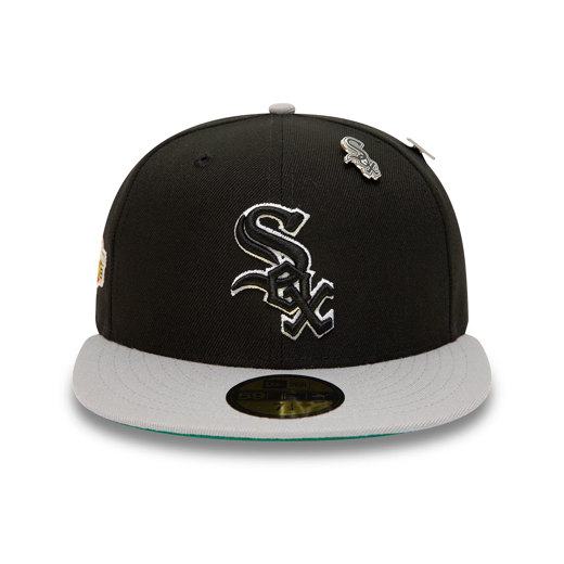 Schwarze Chicago White Sox MLB Pin Badge 59FIFTY Fitted Cap