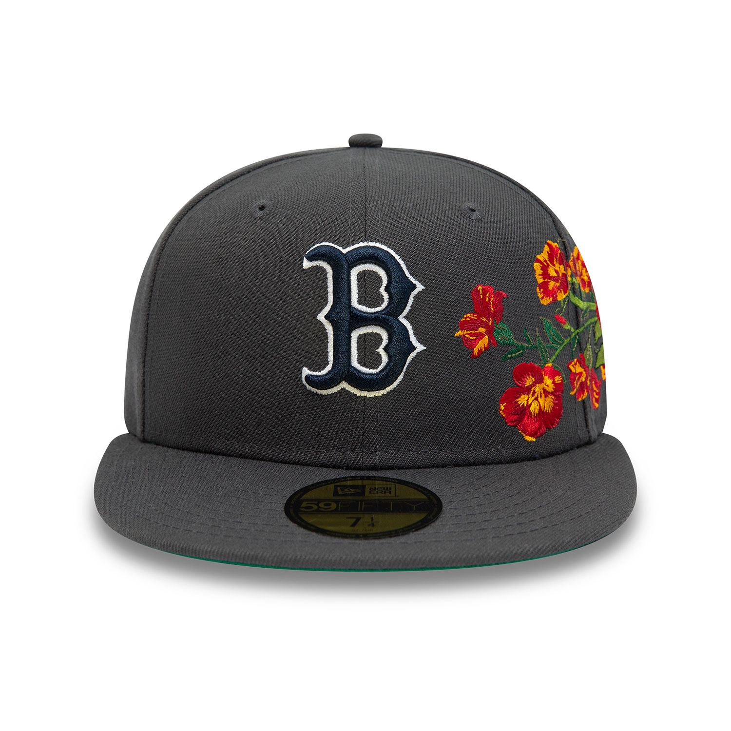 Dunkelgraue Boston Red Sox MLB Floral 59FIFTY Fitted Cap