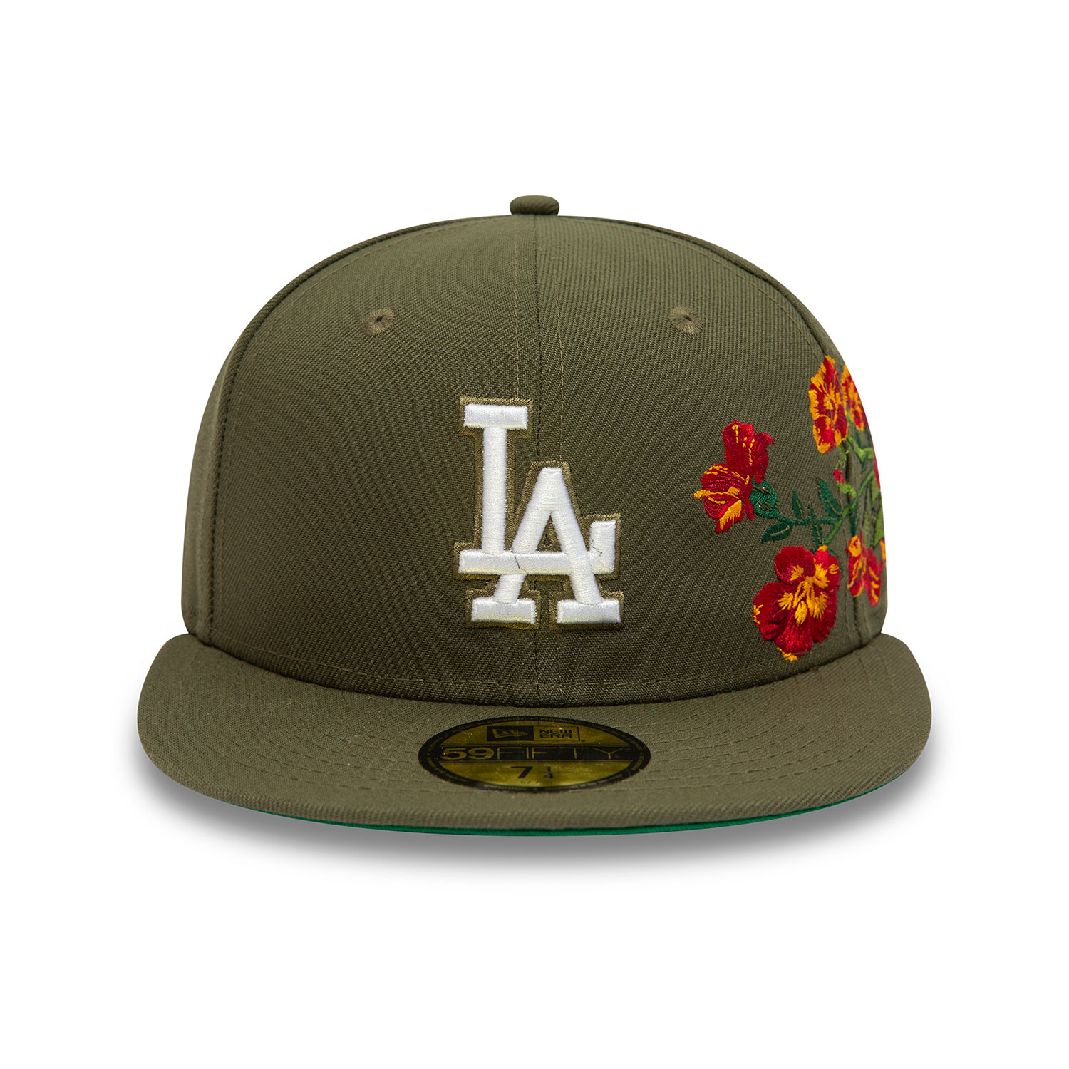 Official New Era MLB Floral LA Dodgers Dark Green 59FIFTY Fitted 