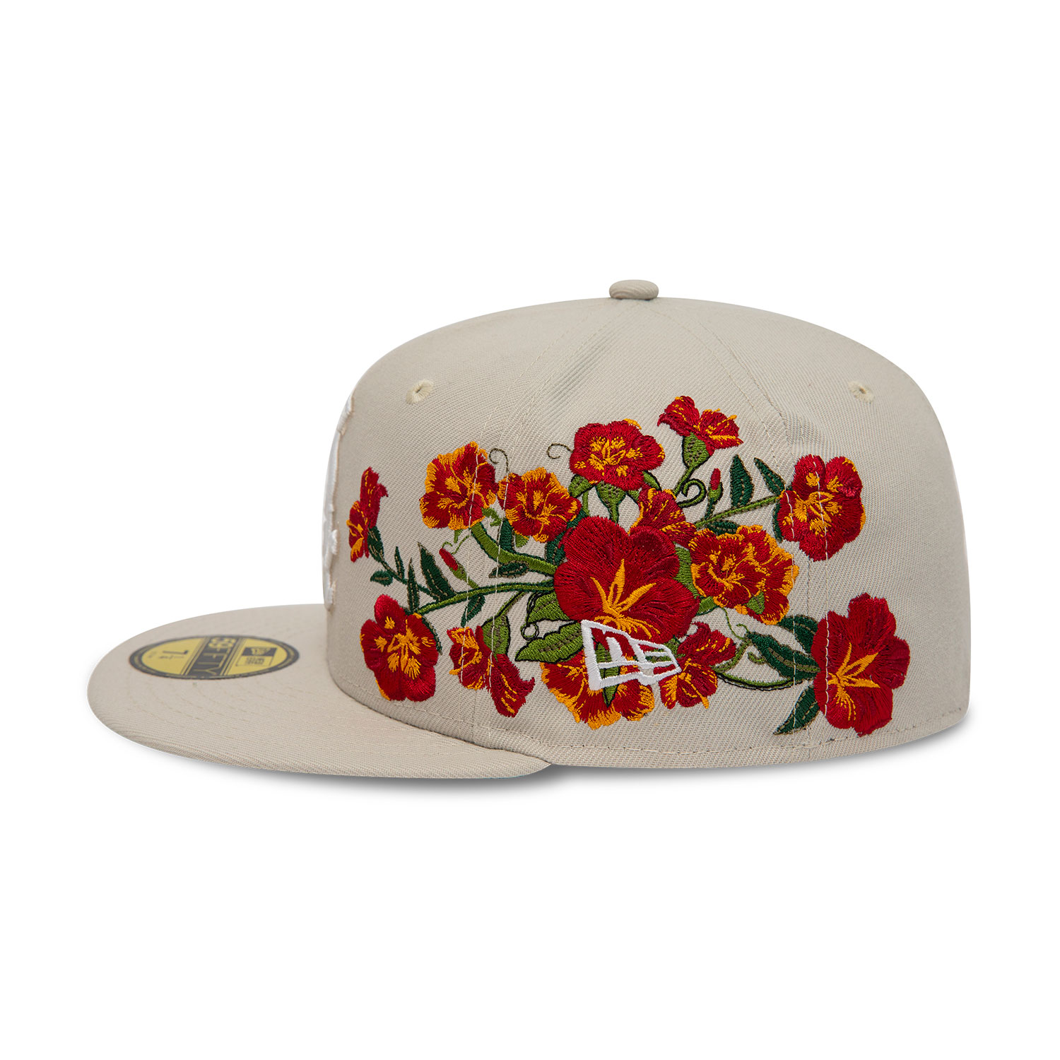 Beige Chicago White Sox MLB Floral 59FIFTY Fitted Cap