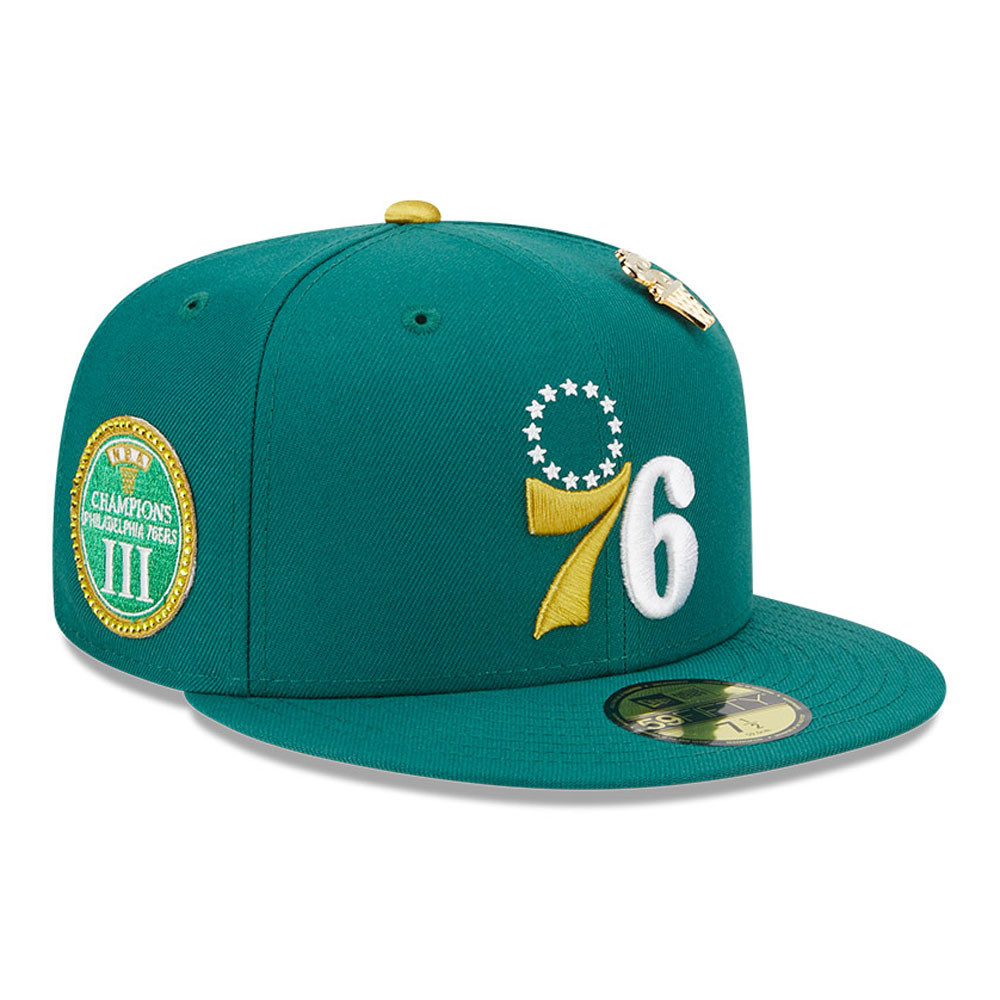 Gorra oficial New Era Philadelphia 76ers Max Bet Verde 59FIFTY Fitted