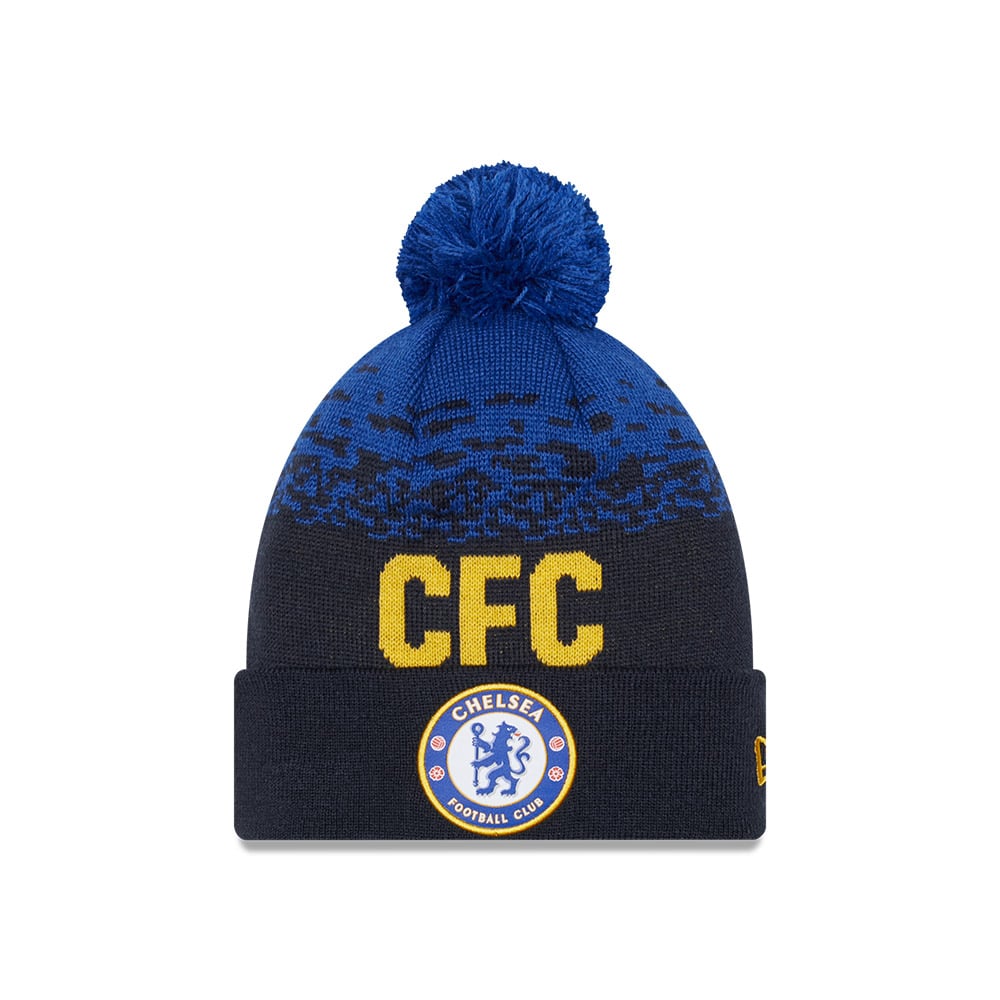 Chelsea FC Marble Wordmark Navy Cuff Knit Beanie Hat