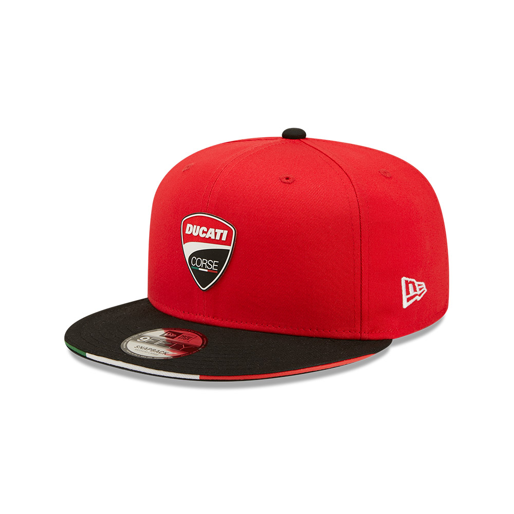 Ducati Motor Logo Tricolour Flag Visor Red 9FIFTY Snapback Cap